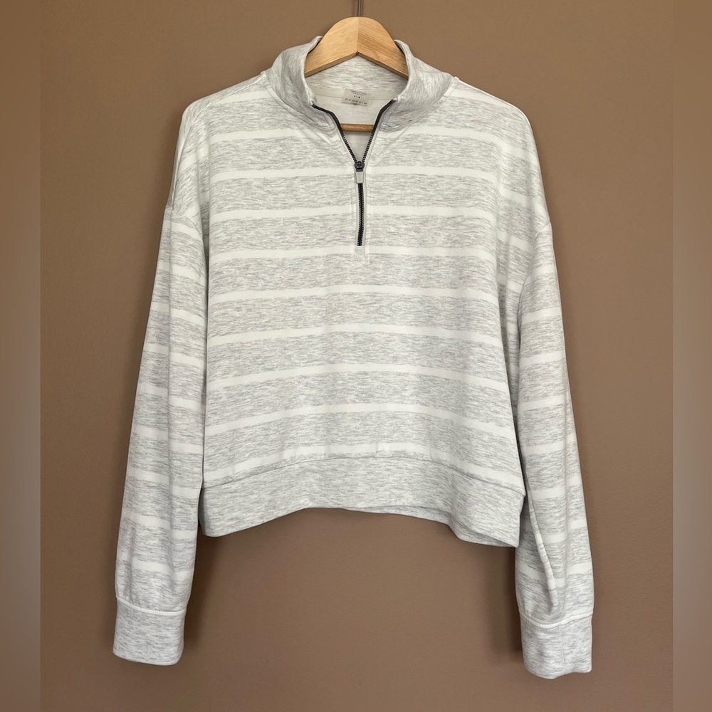 {Danskin} Striped 1/4 Zip Pullover Sweatshirt - Womens Large